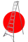 Japanese Tripod Ladder:3 leg, wide base, no wobble
